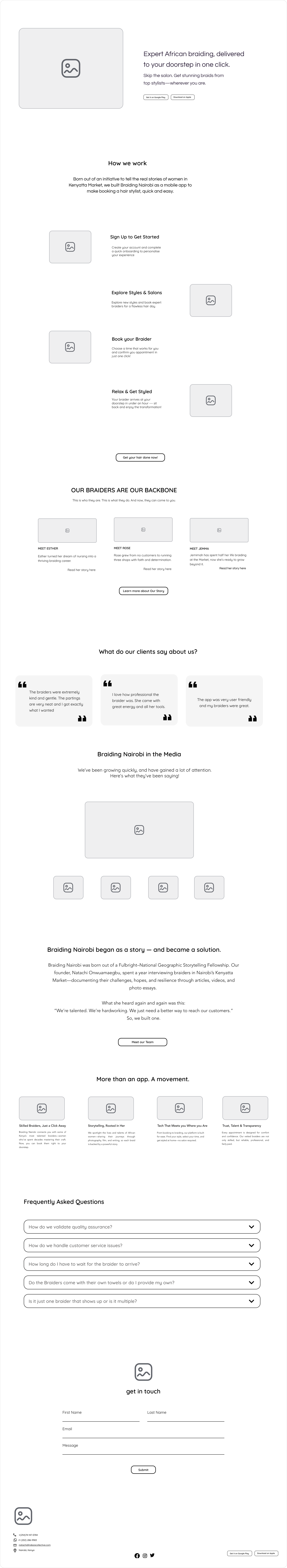 Braiding Nairobi Wireframes