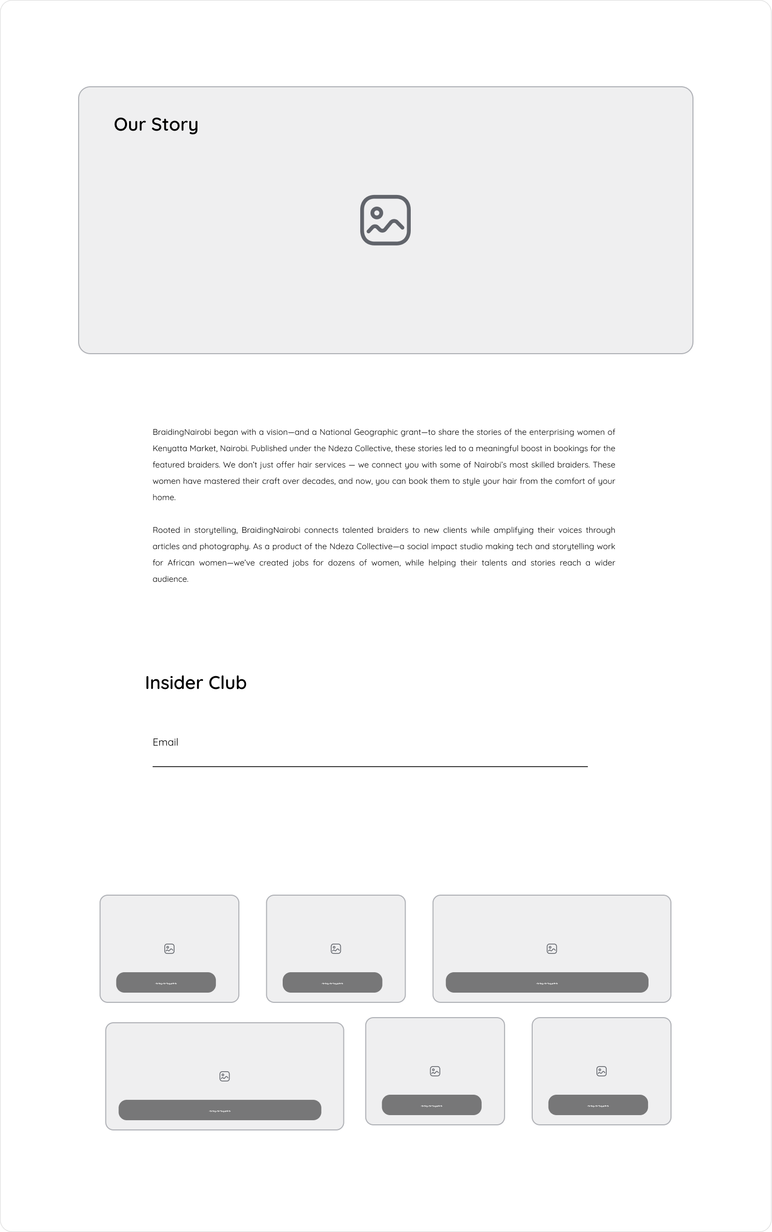 Braiding Nairobi Wireframes